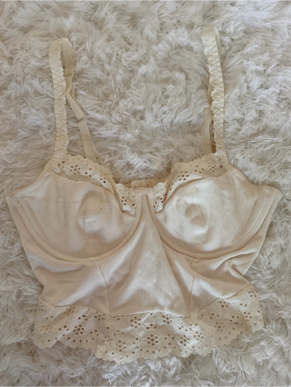 White Lace-Trim Bustier Top - Picture 1 of 5